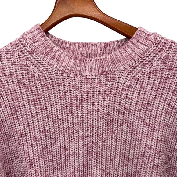 J.CREW Marbled Sweater Womens Pink Chunky Knit Crewneck Cotton Blend Size XS - Picture 3 of 11